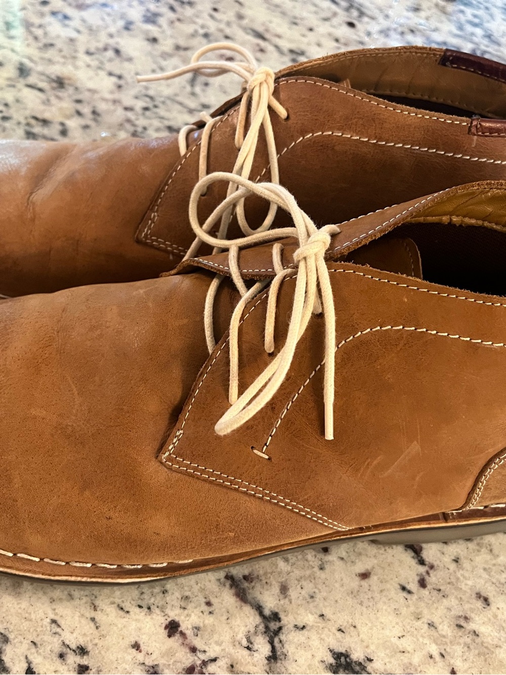 Steve Madden Men's Casual Tan Leather Lace-Up Shoes 15 Chaukka
